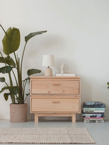 Cassettiera in legno con 2 cassetti 78x72 AIKA | LUFE