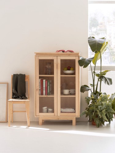 Vitrina em vidro e madeira com pés | LUFE