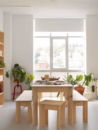 Mesa de comedor de madera 180X80 BATU | LUFE