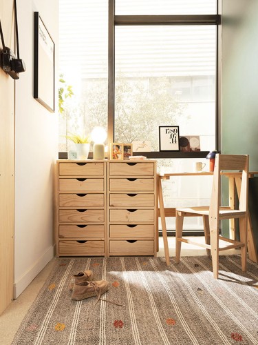 Bloco de gavetas em madeira com 6 gavetas | LUFE