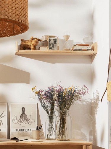 Estante de parede em madeira 84X21 cm | LUFE