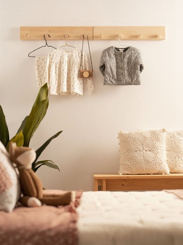 Cabide de parede de madeira retangular | LUFE