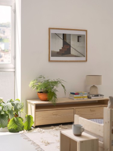 Mobile TV in legno con due cassetti | LUFE