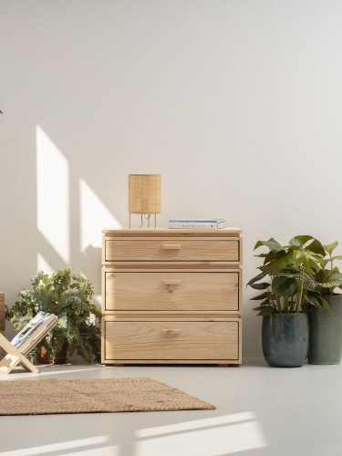 Cassettiera in legno con 3 cassetti 78x77 LIBE | LUFE