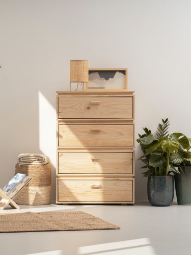 Cassettiera in legno con 4 cassetti 78x115 LIBE | LUFE