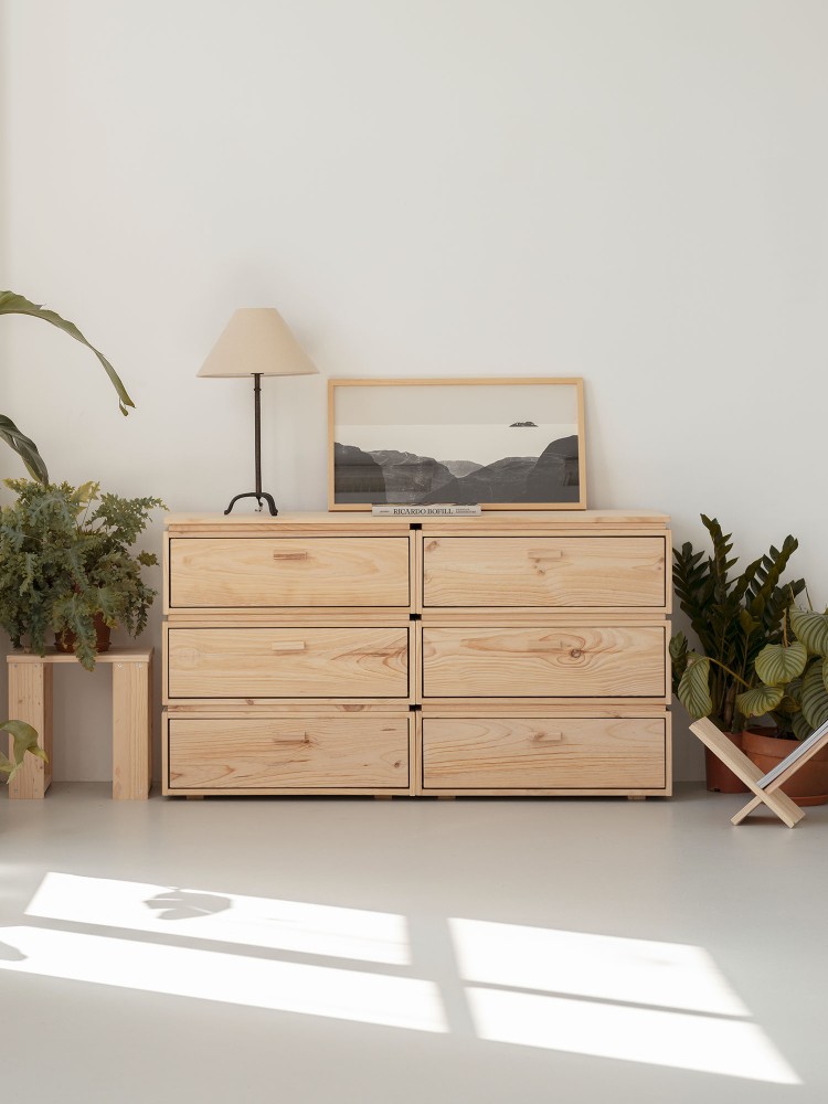 LIBE commode double avec 6 tiroirs 2