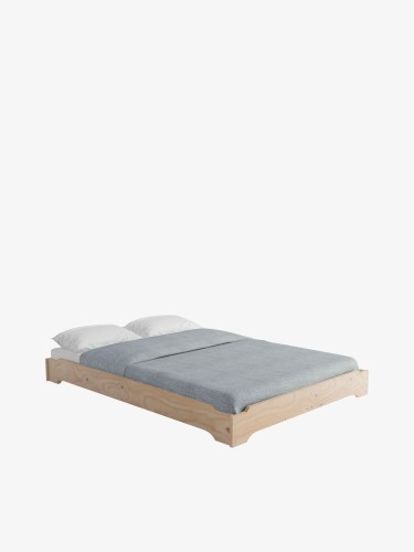 Lit au sol MENDI 140 cm style tatami japonais en bois | LUFE