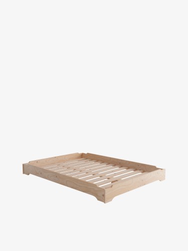 Lit au sol MENDI 140 cm style tatami japonais en bois | LUFE