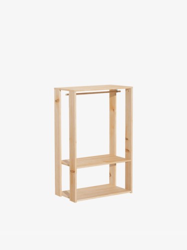 Montessori armoire ouverte pour enfants en bois avec étagères et cintre | LUFE