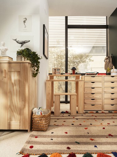 Conjunto mesa escritorio de madera 80 cm con silla | LUFE