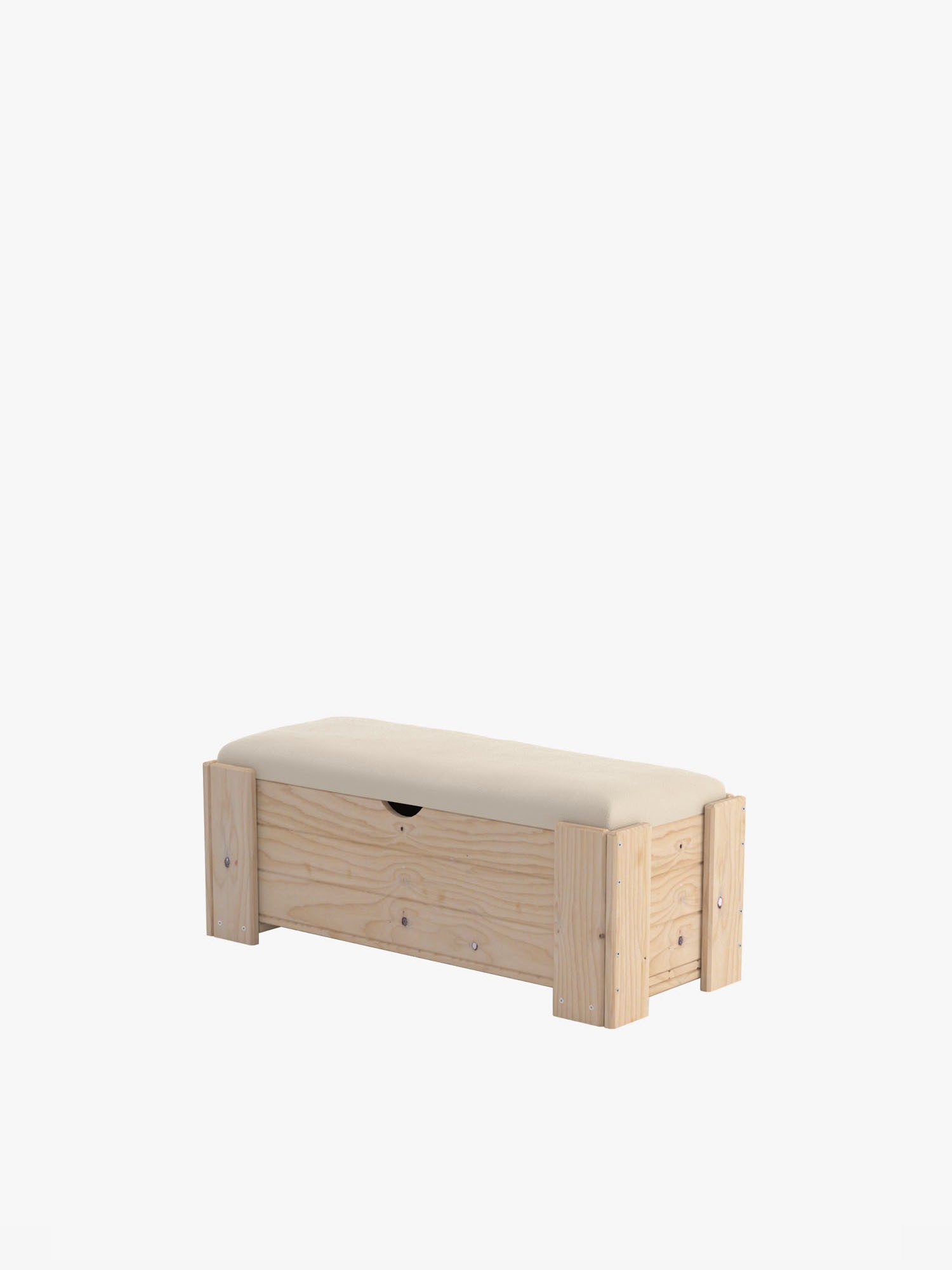 Baúl tapizado de 100 cm en madera NINAO