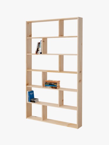 Scaffale asimmetrico 7 ripiani in legno | LUFE