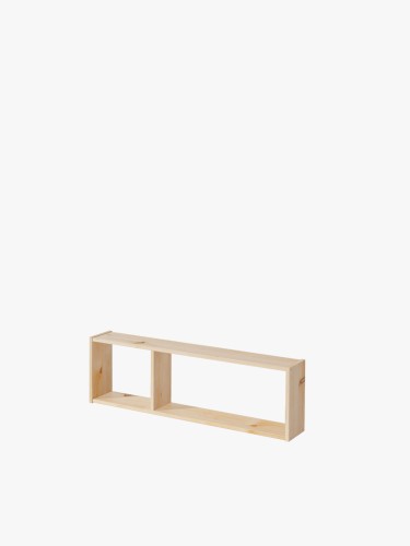 Estantería asimétrica 2 baldas de madera | LUFE