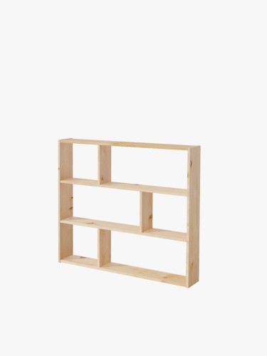 Estante assimétrica 4 prateleiras de madeira | LUFE