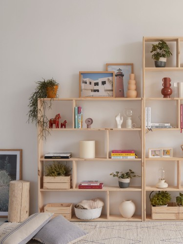 Scaffale asimmetrico 5 ripiani in legno | LUFE