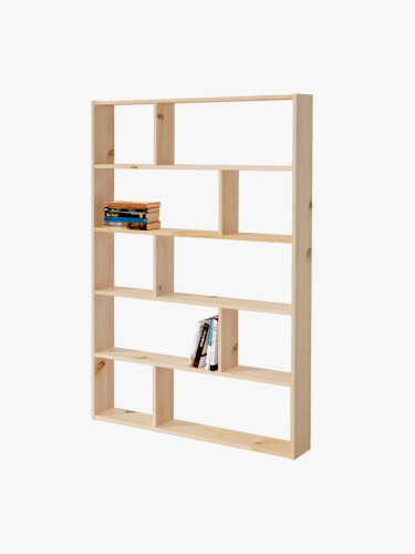 Estantería asimétrica 6 baldas de madera | LUFE