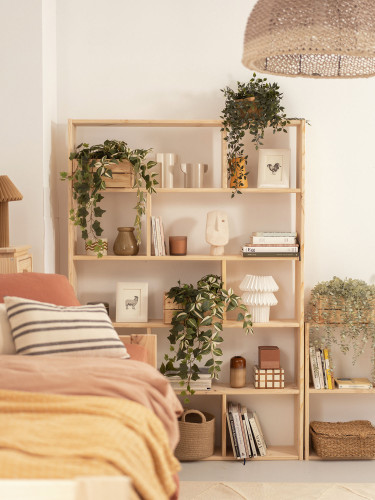 Estantería asimétrica 6 baldas de madera | LUFE