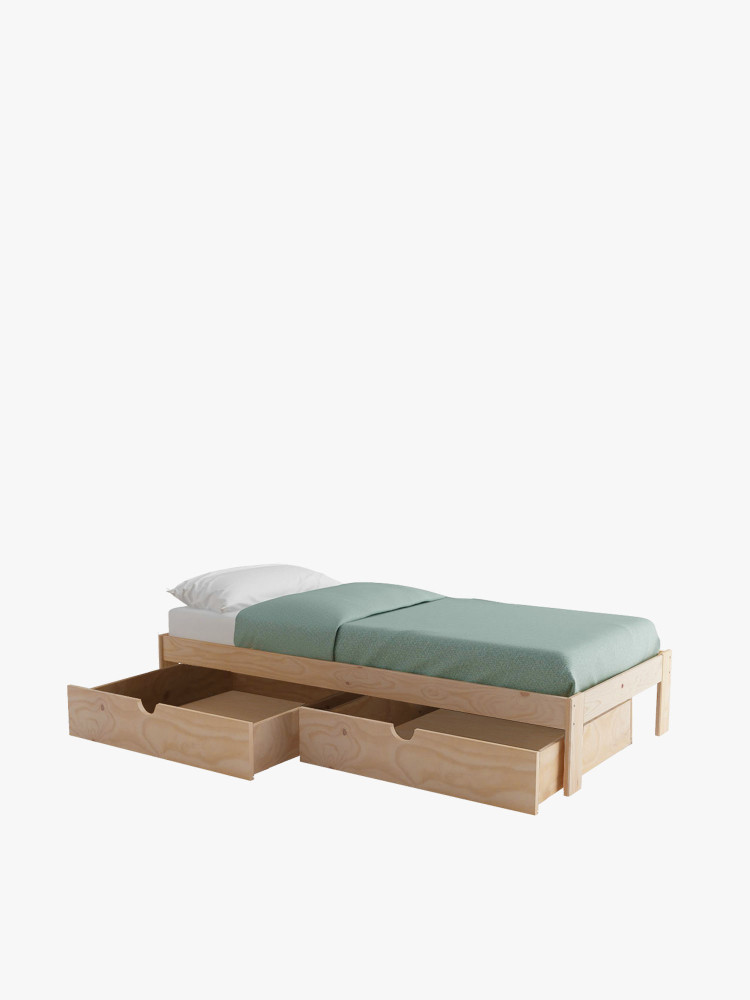 BASO cama individual 90 com 2 gavetas de arrumação