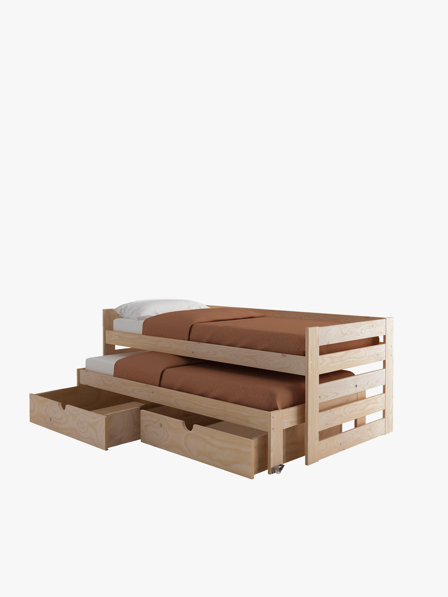 KecDuey Cama alta 90 x 200 cm, cama alta de madera con cajones de