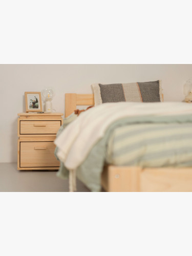 Mesa de cabeceira de madeira com 2 gavetas 39x49 LIBE | LUFE