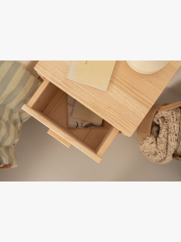 Table de chevet en bois avec 2 tiroirs 39x59 LIBE | LUFE