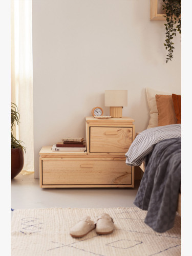 Table de chevet escalier en bois avec deux hauteurs LIBE | LUFE