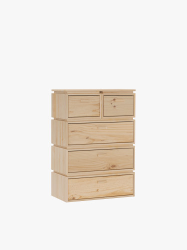 Cassettiera in legno con 5 cassetti 78x115 LIBE | LUFE