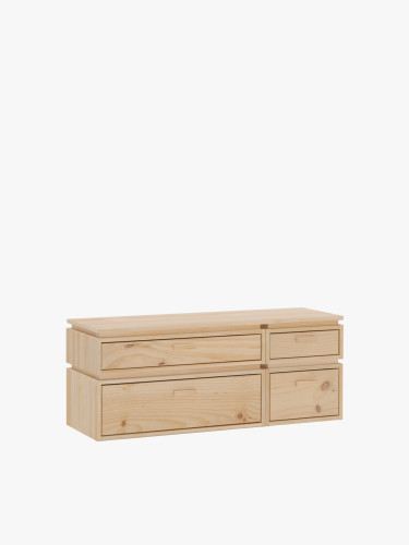 Cómoda dupla de madeira com 4 gavetas 117x49 LIBE | LUFE