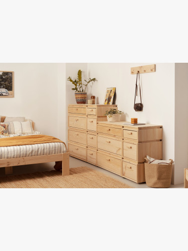 Cómoda dupla de madeira com 6 gavetas 117x77 LIBE | LUFE