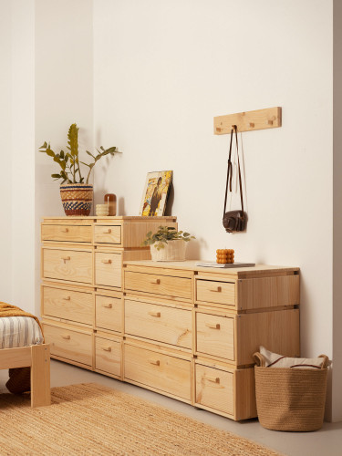 Commode double en bois avec 8 tiroirs 117x105 LIBE | LUFE