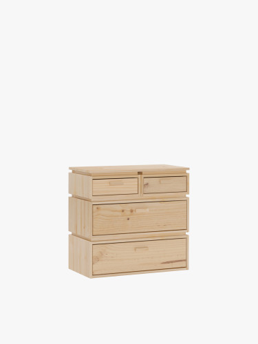 Cassettiera in legno con 4 cassetti 78x77 LIBE | LUFE