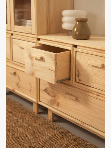 Cómoda de madeira com 3 gavetas 78x72 AIKA | LUFE