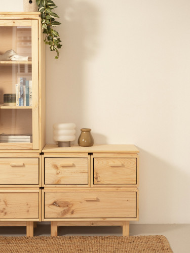 Chiffonnier en bois avec 3 tiroirs 78x72 AIKA | LUFE