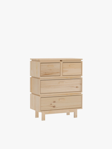 Cómoda de madeira com 4 gavetas 78x100 AIKA | LUFE