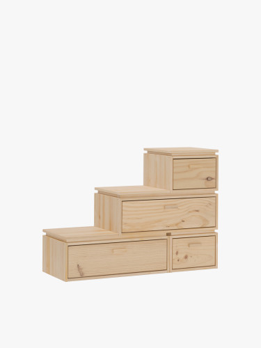 Escalier à tiroir en bois avec 3 hauteurs LIBE | LUFE