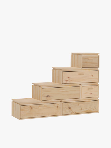 Cajonera en escalera de madera con 4 alturas LIBE | LUFE