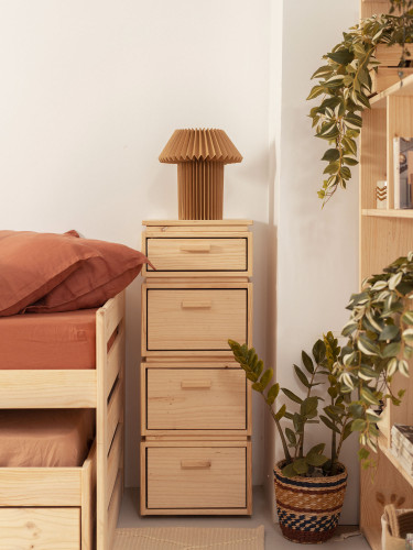 Colonne à 4 tiroirs en bois 39x105 LIBE | LUFE