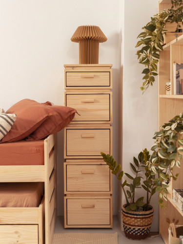 Cassettiera a colonna in legno con 5 cassetti 39x133 LIBE | LUFE