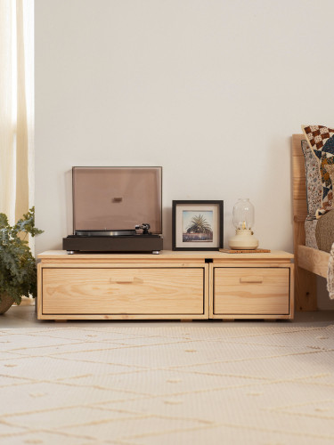 Mobile TV in legno naturale 117x32 LIBE | LUFE