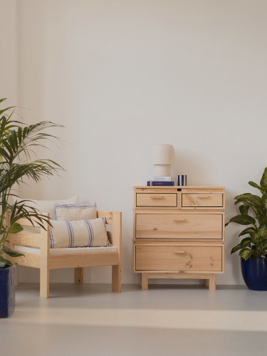 Cassettiera in legno con 4 cassetti 78x90 AIKA | LUFE