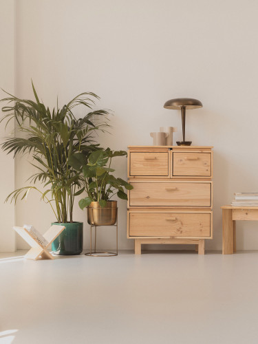 Cassettiera in legno con 4 cassetti 78x100 AIKA | LUFE