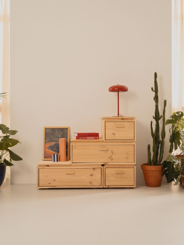 Cajonera en escalera de madera con 3 alturas LIBE | LUFE