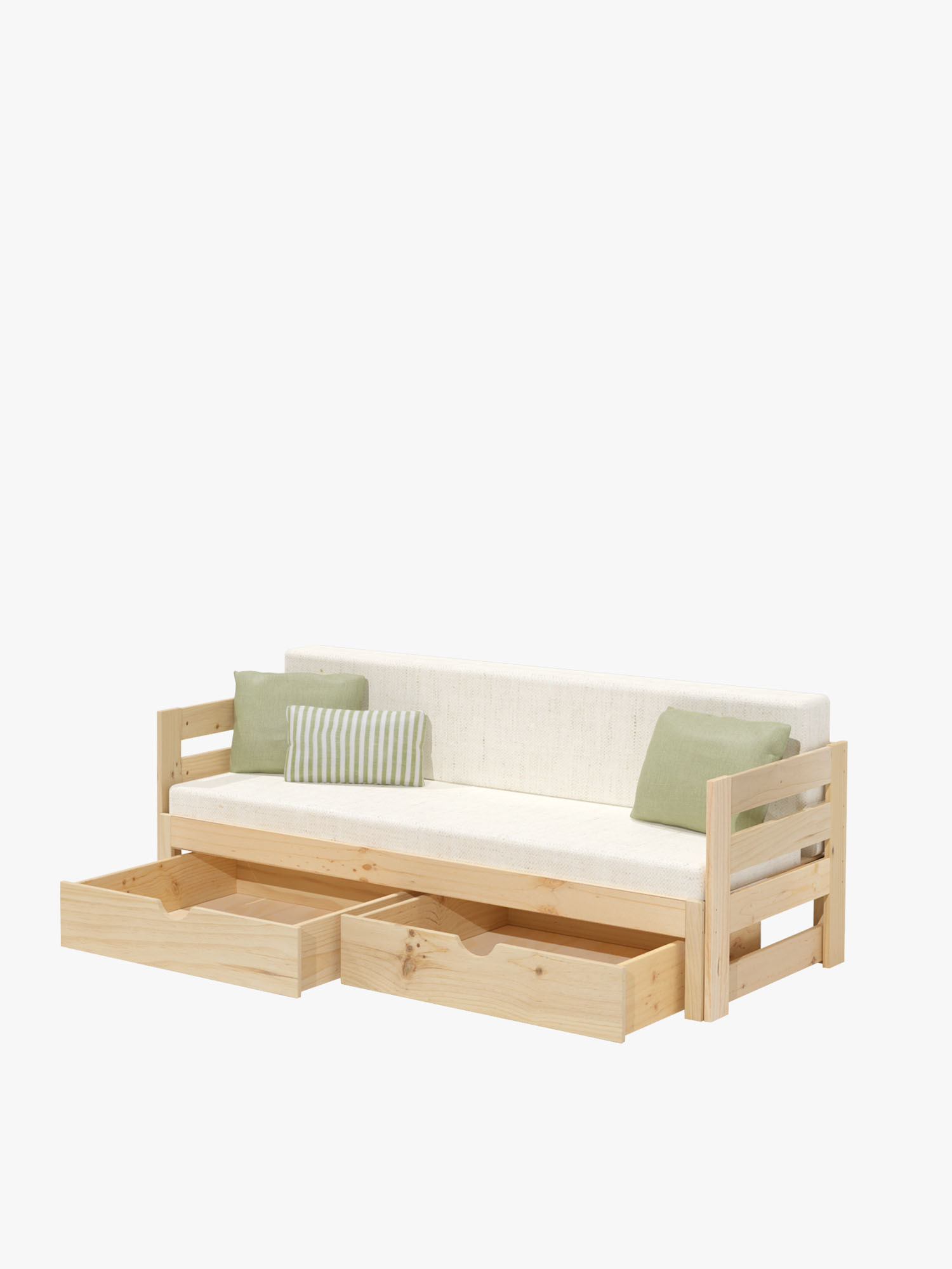 Divano con letto estensibile da 160 con cassetti LUFE