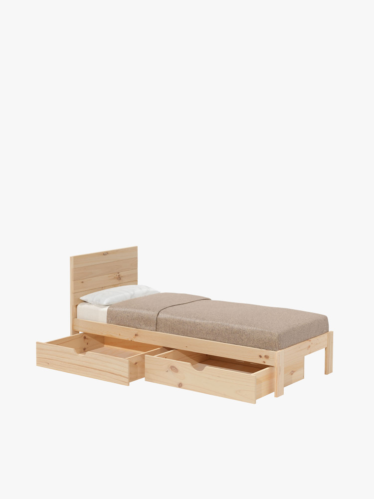 TESTA cama individual 90 com 2 gavetas de arrumação