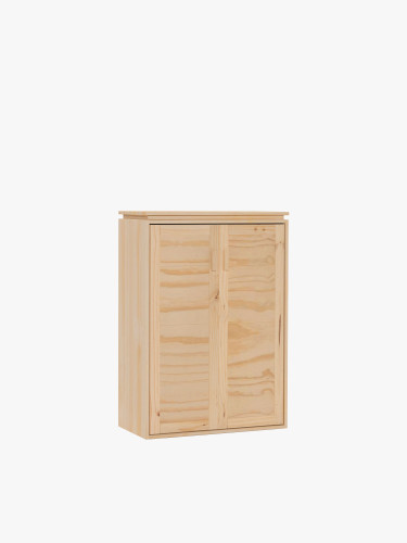 Buffet salon en bois naturel avec étagères | LUFE