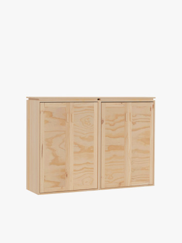 Armadio credenza doppio in legno naturale con ripiani | LUFE