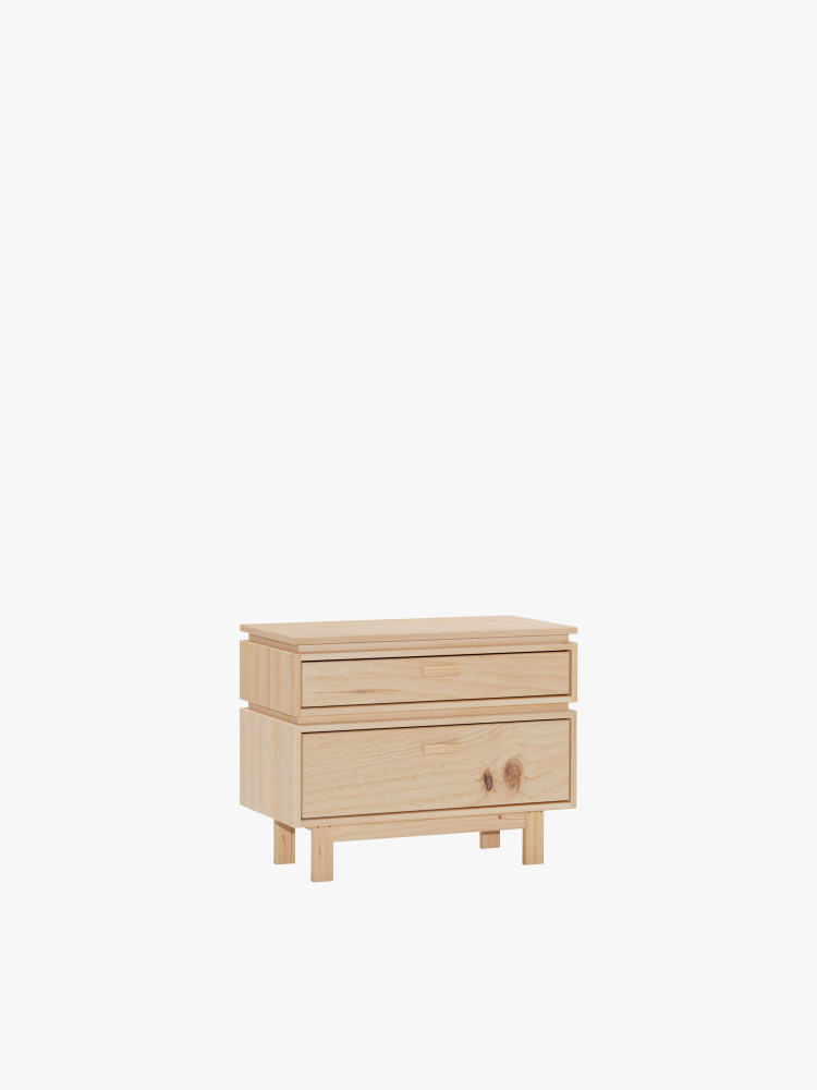 AIKA mesa de cabeceira com 2 gavetas 78x62