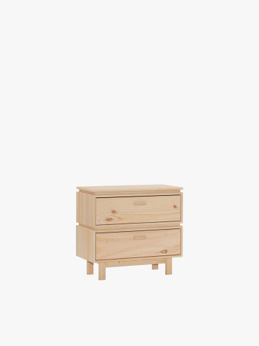 Cómoda de madeira 2 gavetas 78x72 AIKA | LUFE