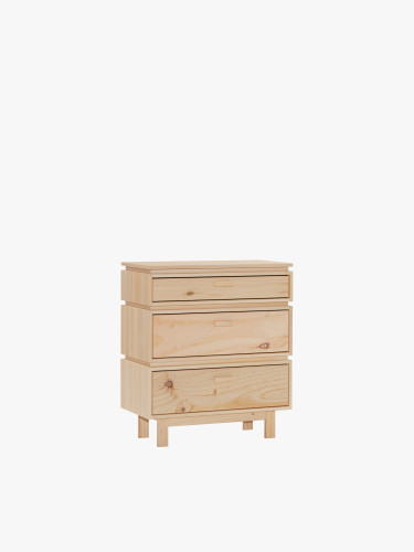 Cassettiera in legno con 3 cassetti 78x90 AIKA | LUFE