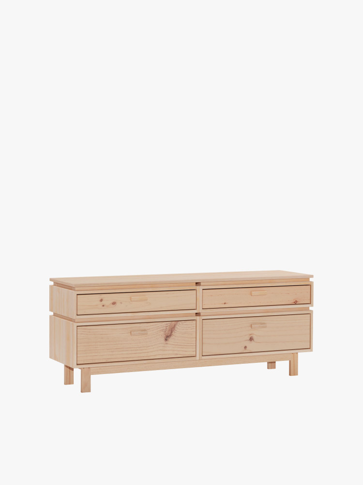 AIKA cómoda dupla com 4 gavetas 157x62